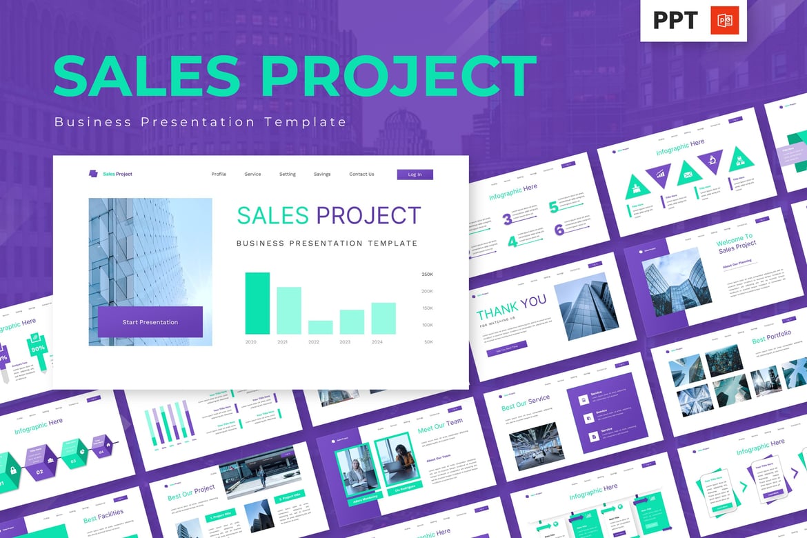 Template Powerpoint Proyek Penjualan yang Menarik dan Profesional