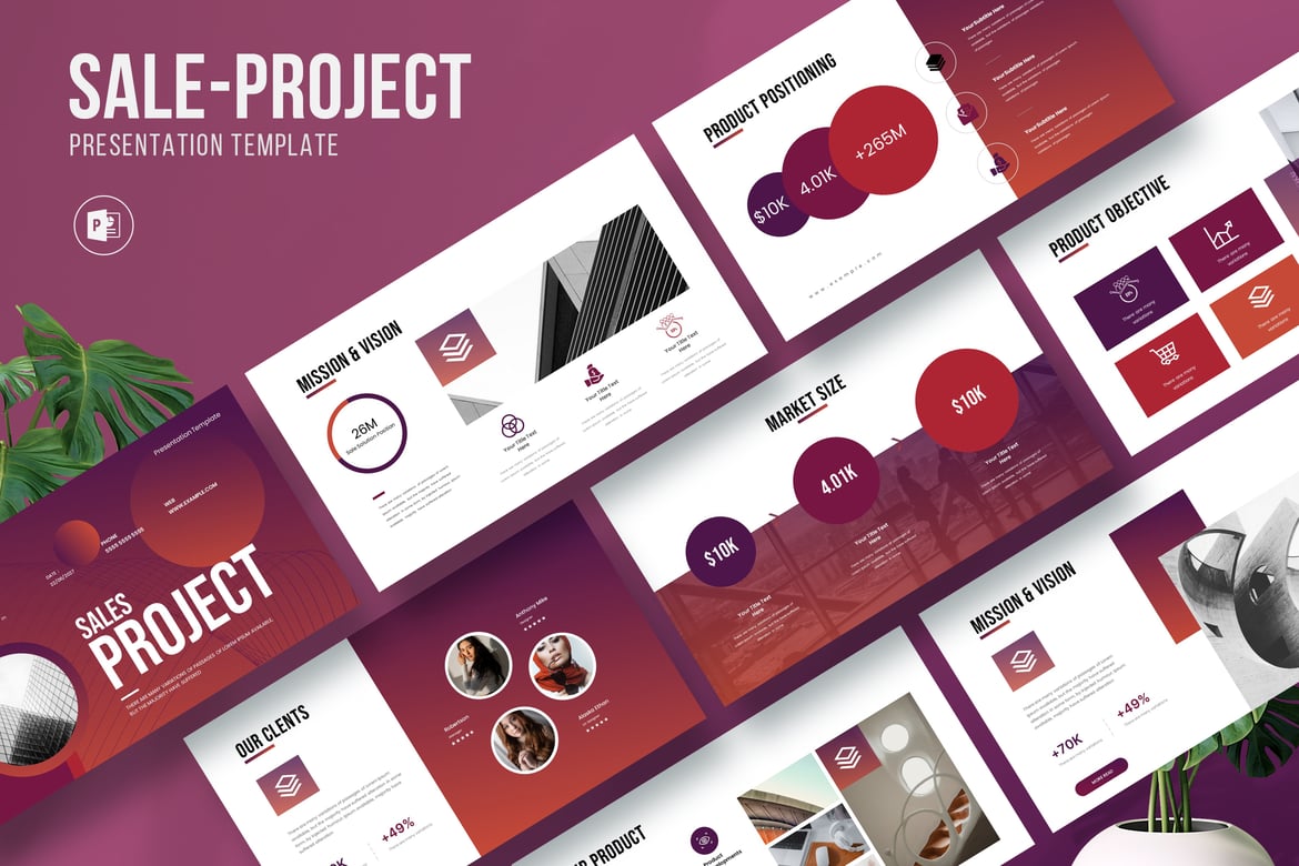 Template PowerPoint Proyek Penjualan yang Menarik dan Profesional