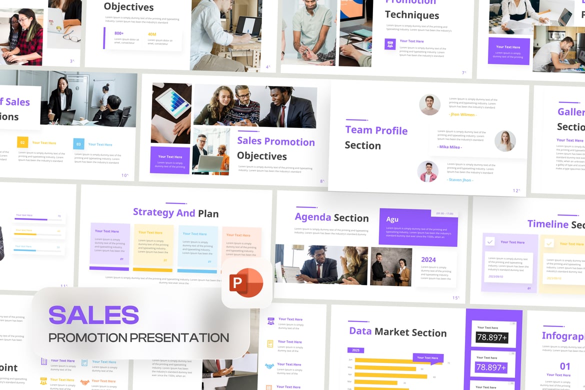 Template PowerPoint Promosi Penjualan yang Profesional