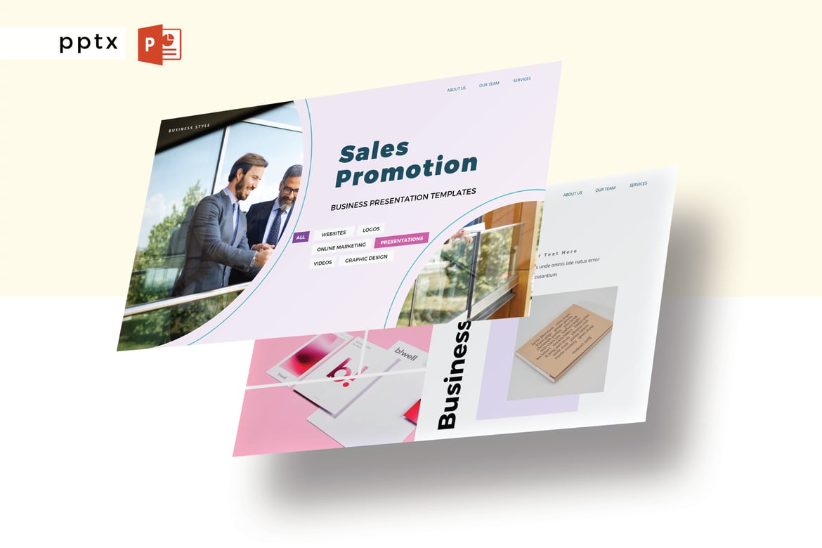 Template Presentasi PowerPoint Modern - V437 untuk Promosi Penjualan