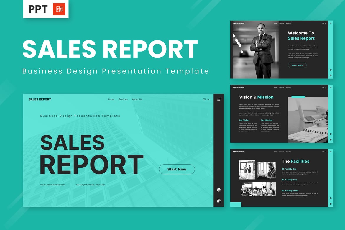 Template Presentasi PowerPoint Laporan Penjualan yang Menarik dan Profesional