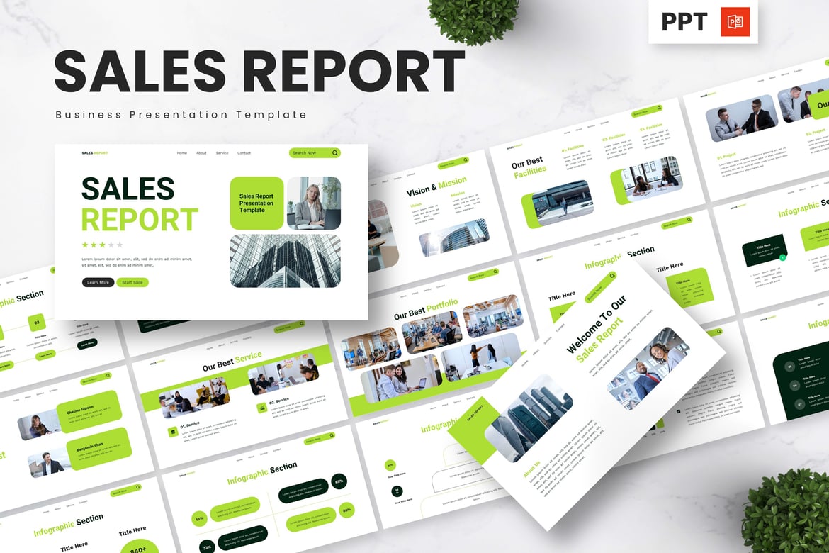 Template Presentasi PowerPoint Laporan Penjualan yang Menarik