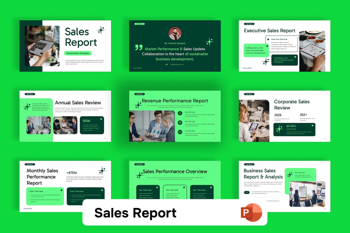 Template Presentasi PowerPoint Laporan Penjualan yang Profesional
