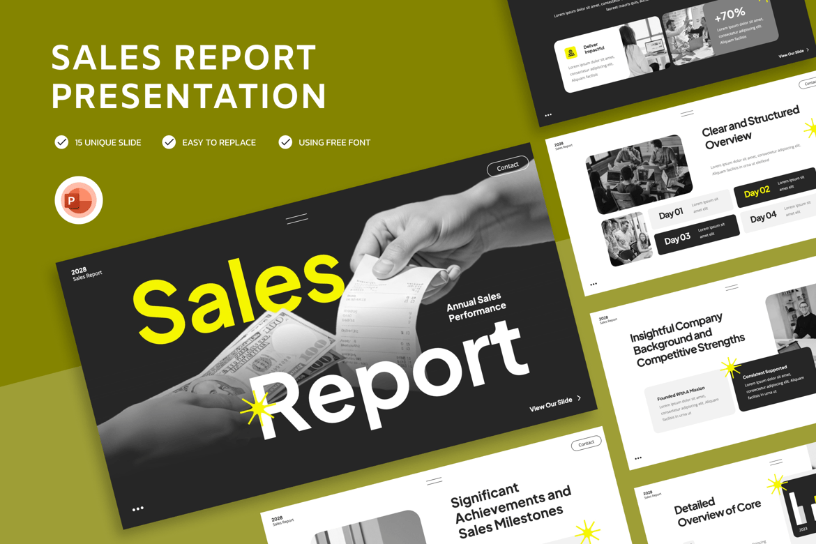 Template Powerpoint Laporan Penjualan yang Menarik dan Profesional