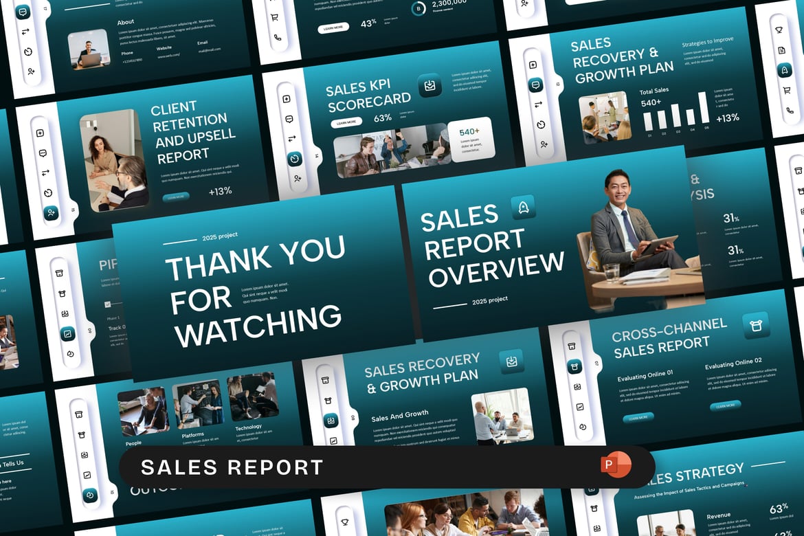 Template Presentasi PowerPoint Laporan Penjualan yang Profesional
