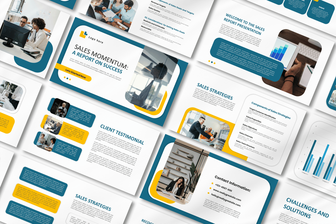 Template PowerPoint Laporan Penjualan yang Menarik dan Profesional