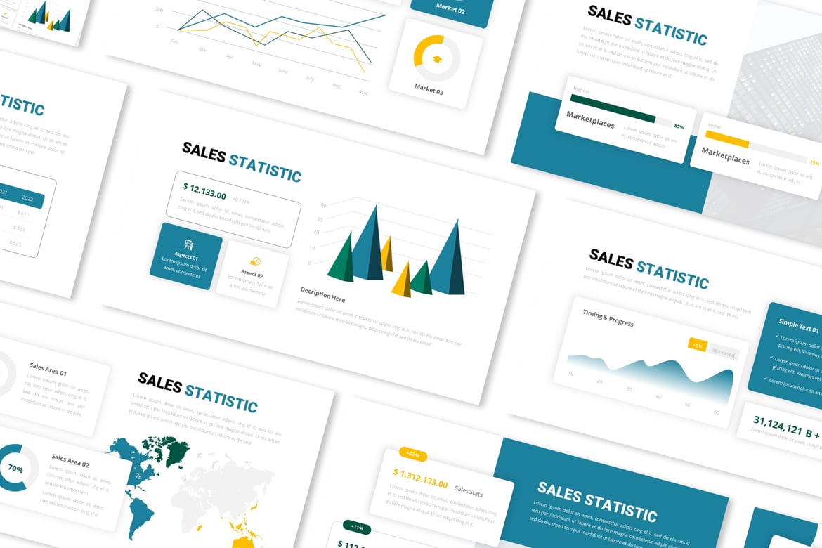Template Presentasi PowerPoint Statistik Penjualan yang Menarik