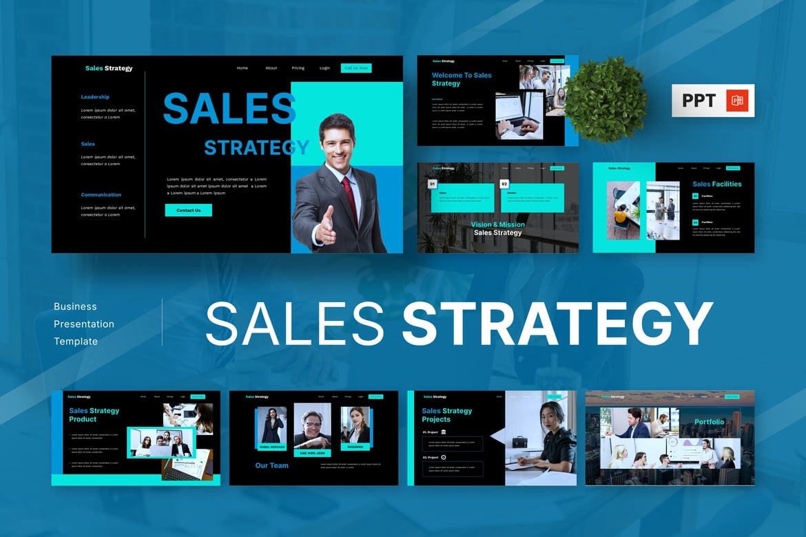 Template Presentasi PowerPoint Strategi Penjualan yang Efektif