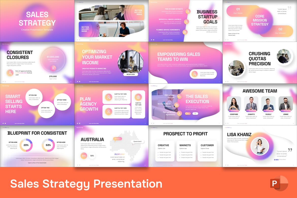 Template PowerPoint Strategi Penjualan yang Efektif