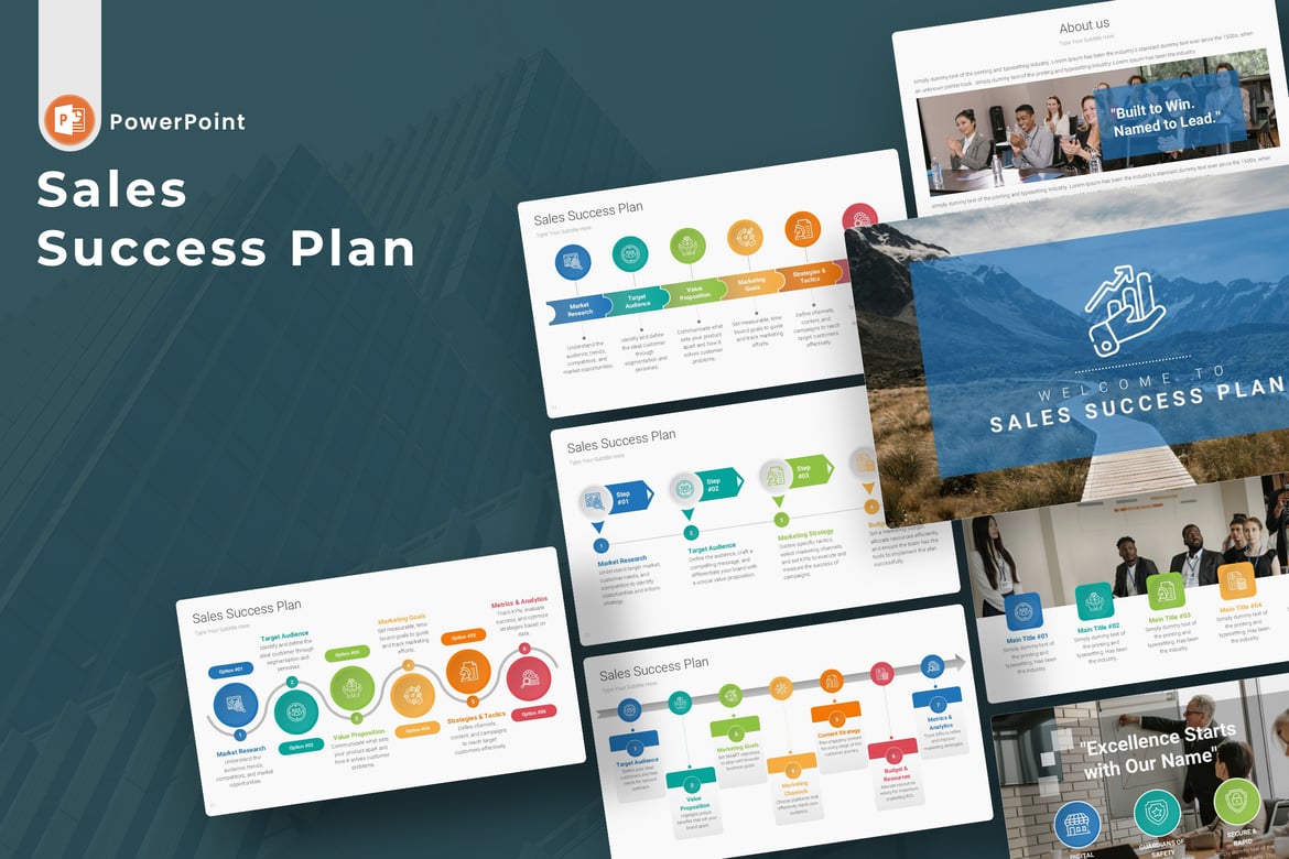 Template PowerPoint Rencana Sukses Penjualan yang Menarik