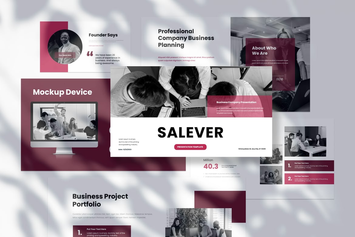Template Presentasi PowerPoint Salever untuk Bisnis yang Menarik