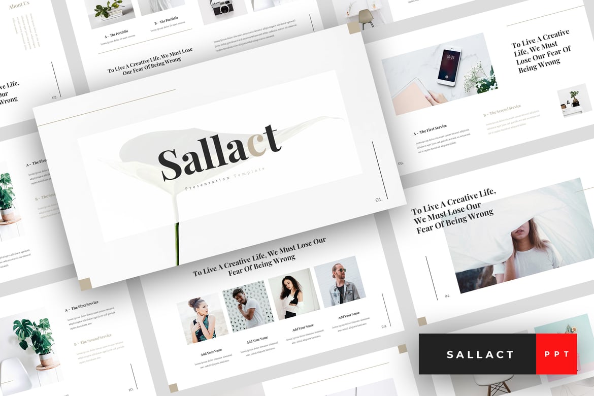 Sallact - Template PowerPoint Kreatif yang Elegan