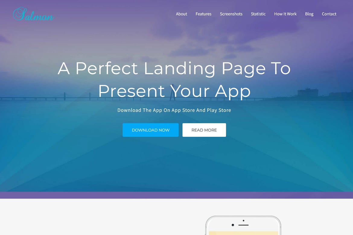 Tema WordPress Salmon - Aplikasi Satu Halaman yang Menawan