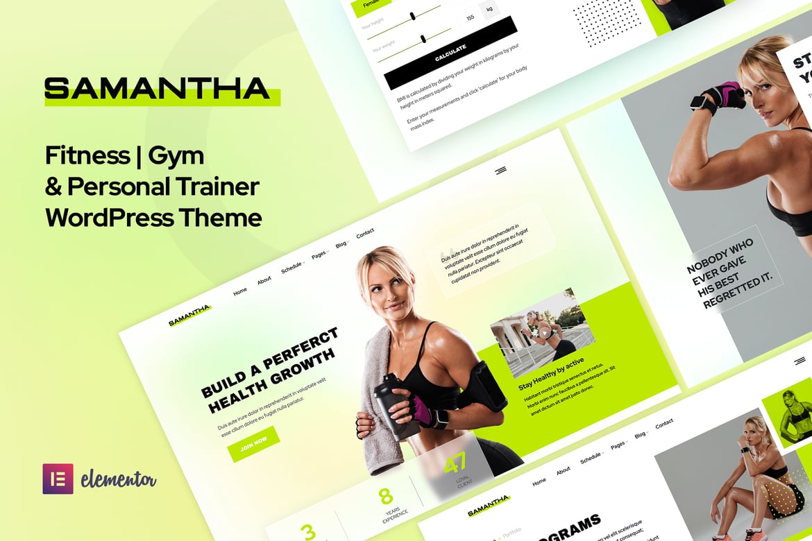 Samantha - Tema WordPress untuk Pelatih Pribadi & Gym Fitness yang Menarik