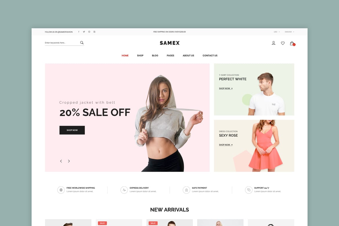 Samex - Tema WordPress WooCommerce dengan Desain Bersih dan Minimalis