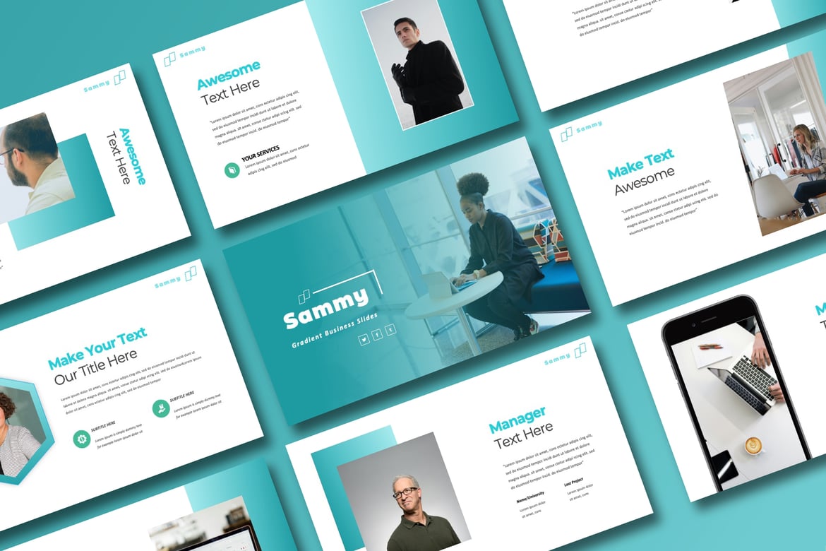 Template Presentasi PowerPoint Sammy yang Kreatif dan Modern