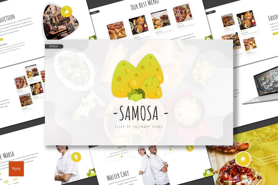 Template Presentasi Powerpoint Samosa - Kreatif dan Minimalis