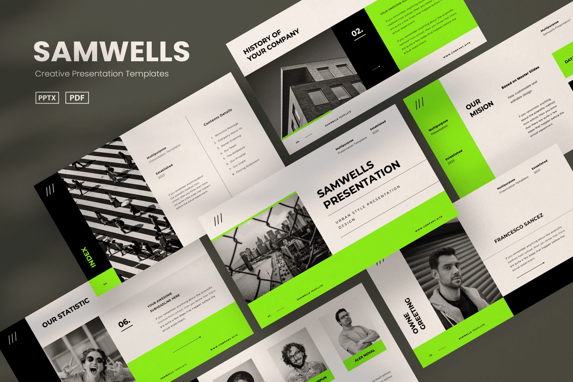 Template Presentasi Powerpoint Samwells - FBN yang Kreatif dan Mudah Digunakan