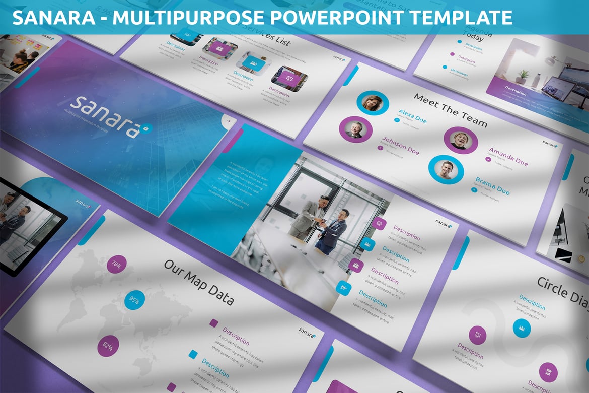 Sanara - Template Powerpoint Serbaguna yang Modern