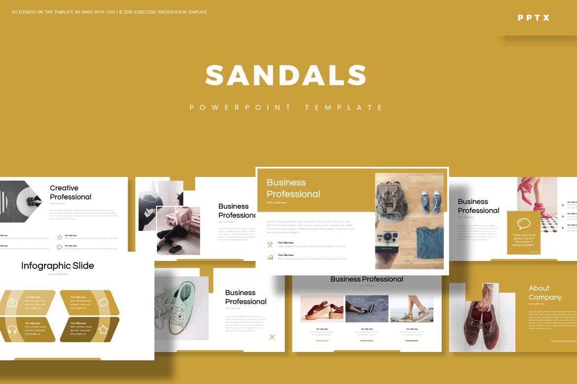 Template PowerPoint Sandals - Solusi Presentasi Kreatif Anda
