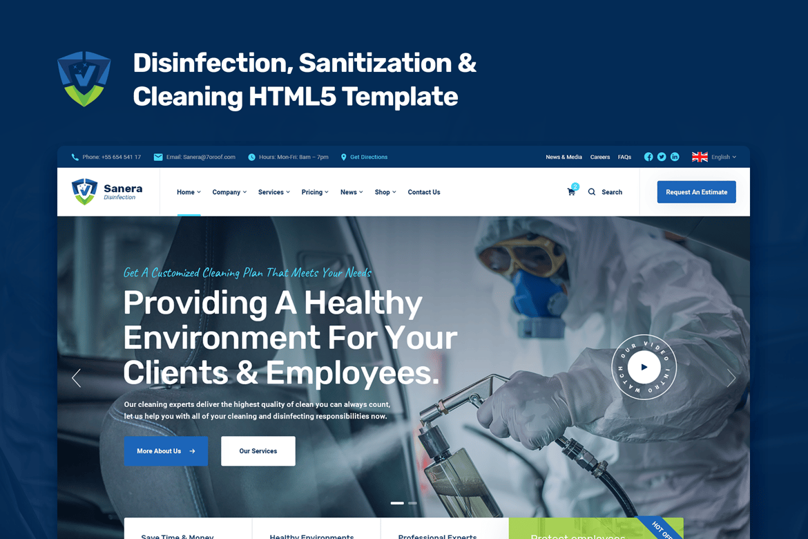 Sanera - Template Website untuk Layanan Sanitasi dan Kebersihan