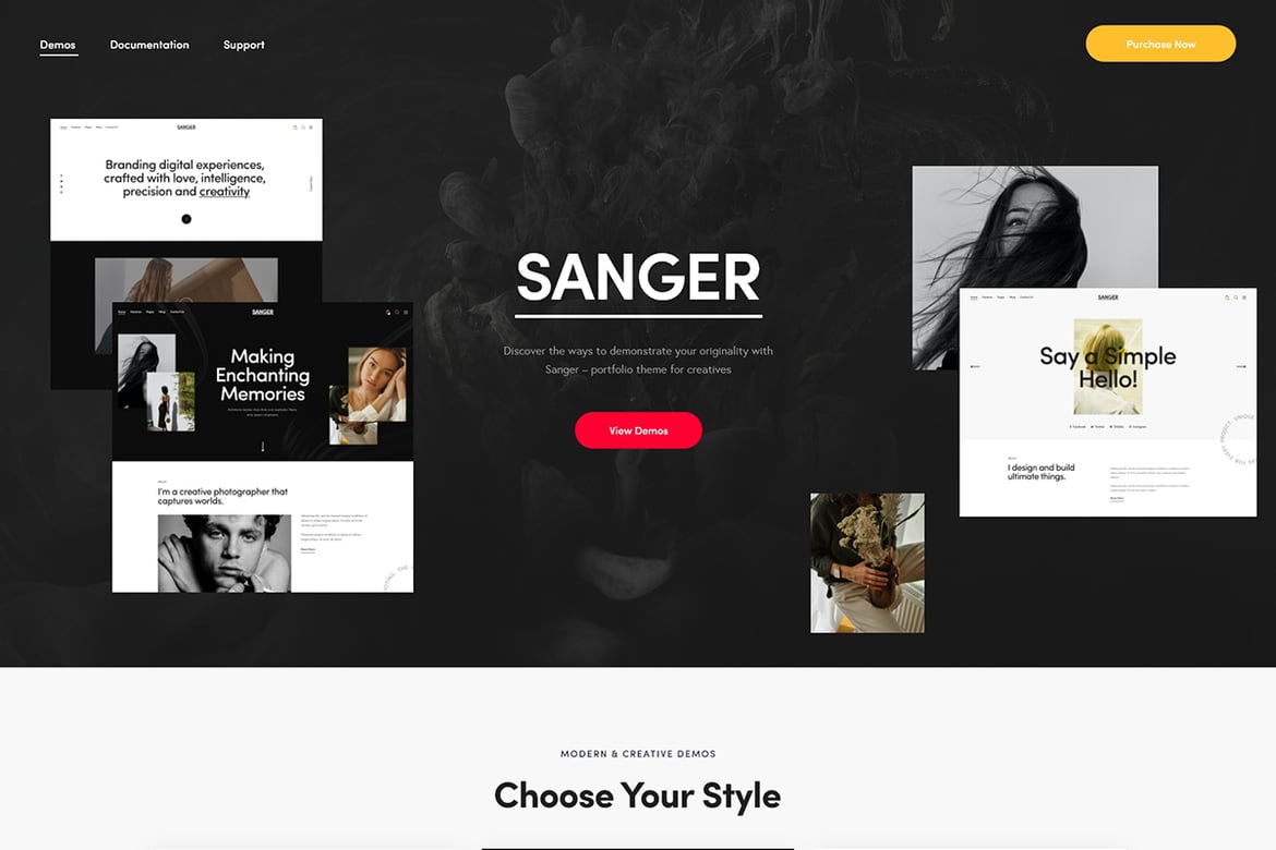 Sanger: Tema WordPress Portofolio Pribadi yang Menawan untuk Kreatif