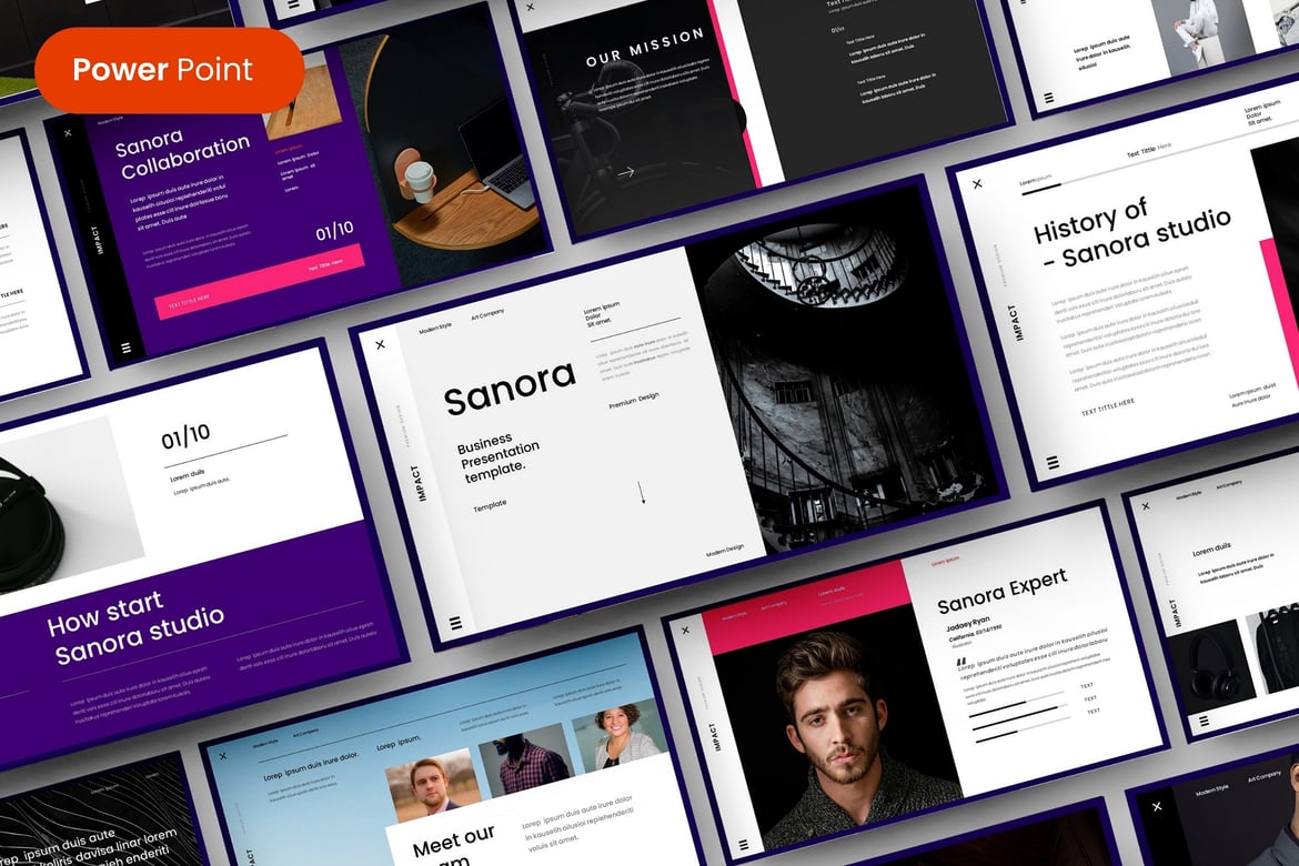 Sanora – Template PowerPoint Bisnis yang Menarik
