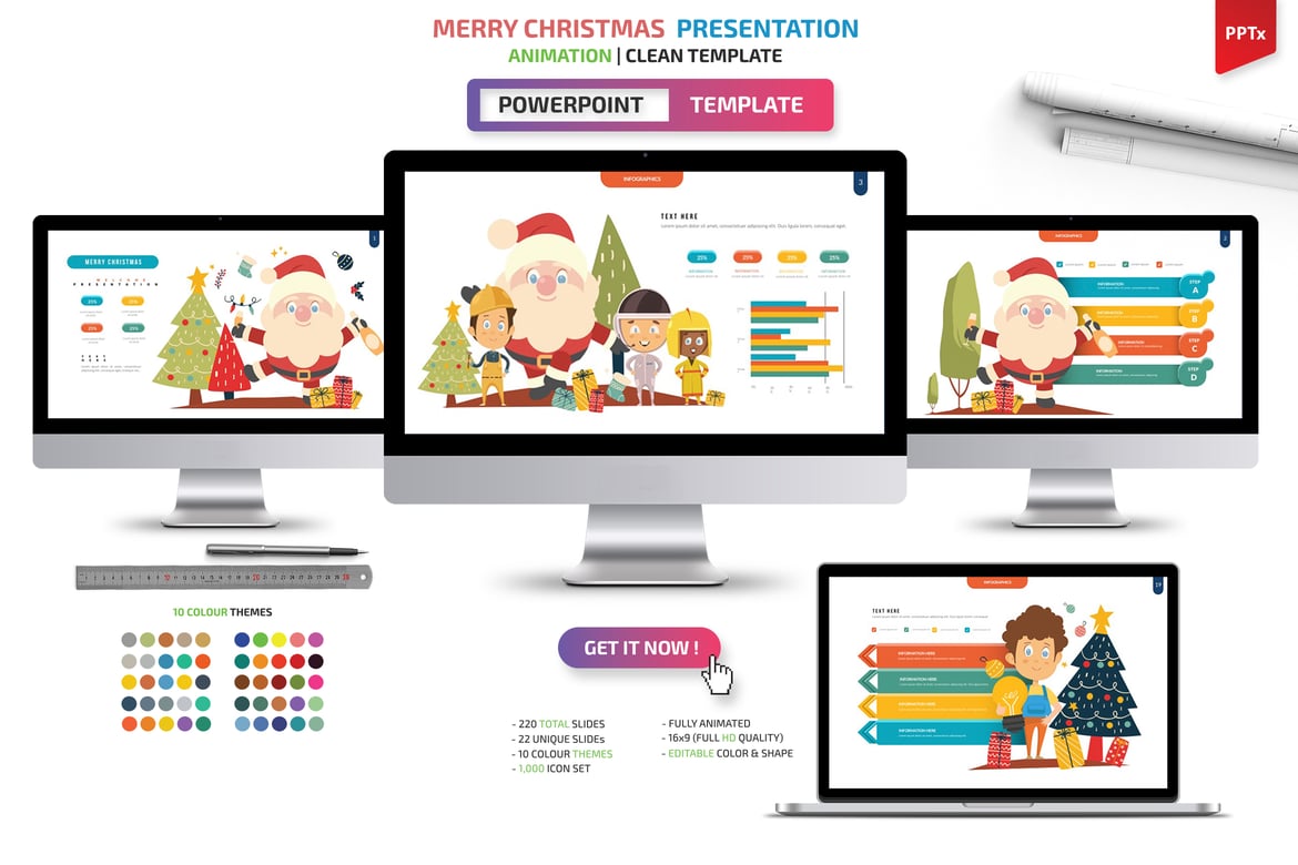 Template Powerpoint Natal Santa Claus yang Menarik dan Interaktif
