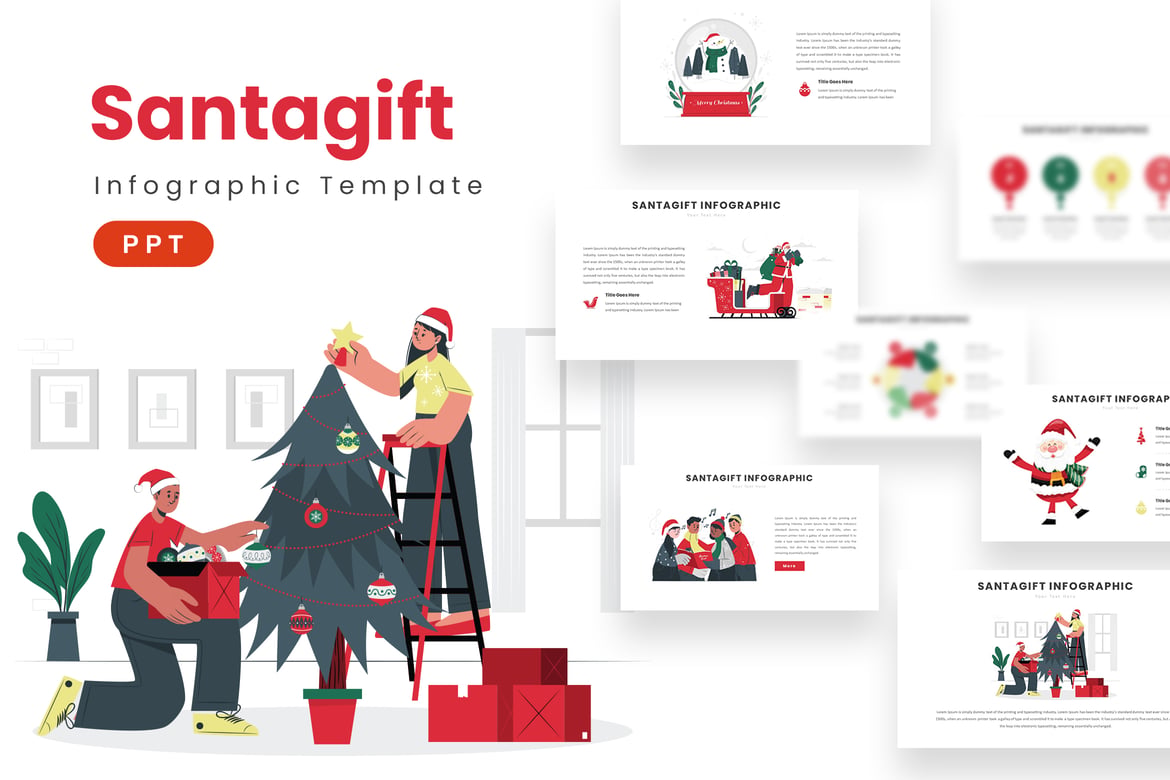 Template PPT Santagift - Infografis Menarik untuk Presentasi Anda