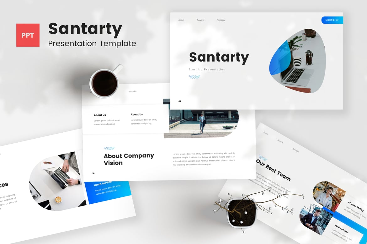 Santarty - Template Presentasi Pitch Deck yang Menarik