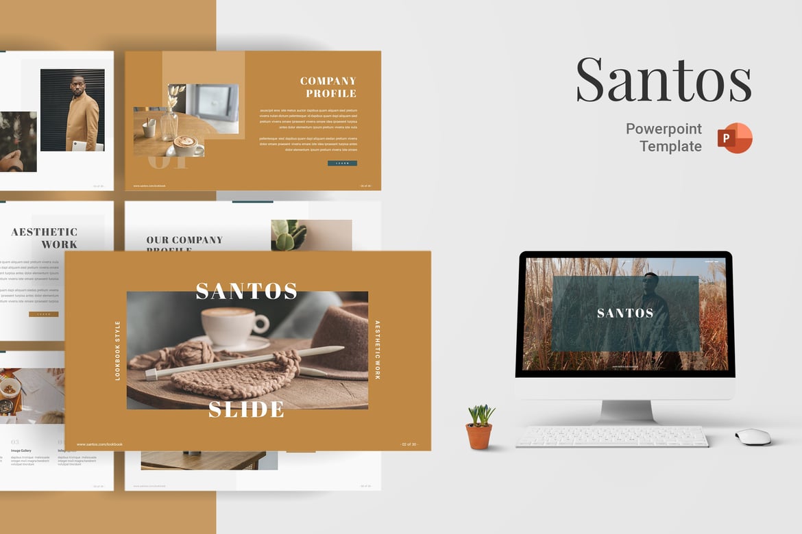 Template Presentasi Profesional Santos untuk PowerPoint