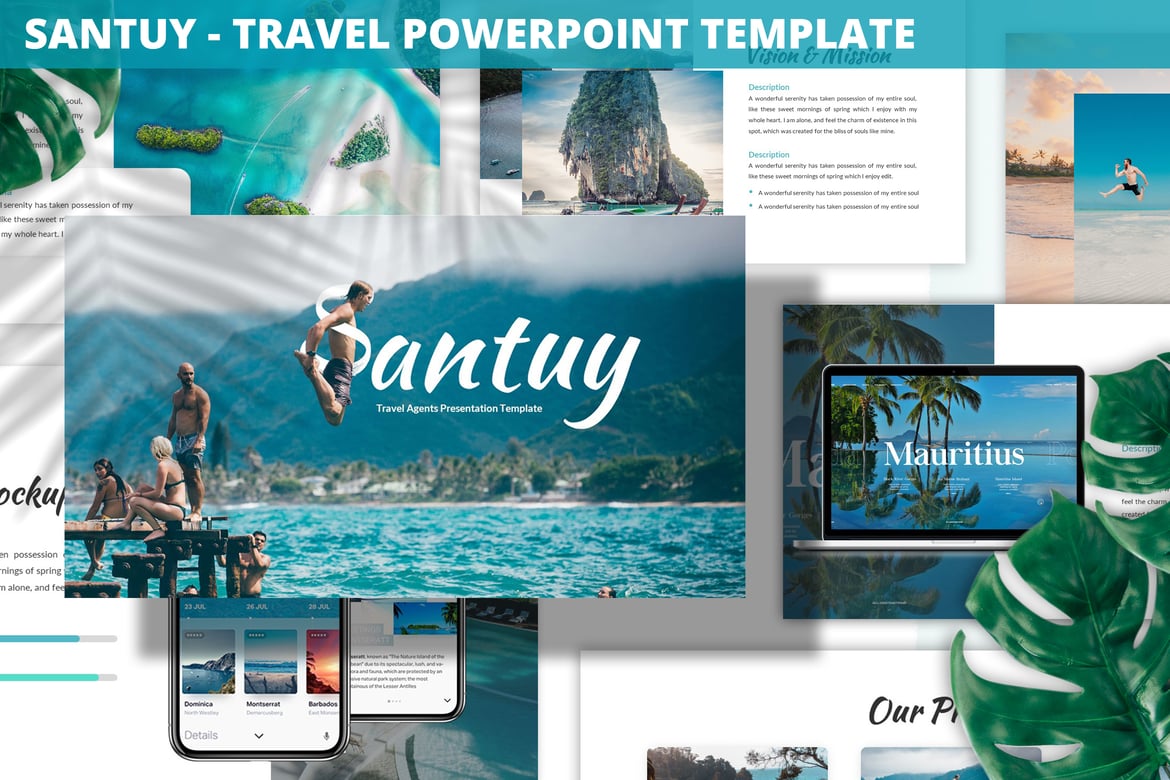 Santuy - Template Presentasi Powerpoint Perjalanan yang Modern dan Minimalis
