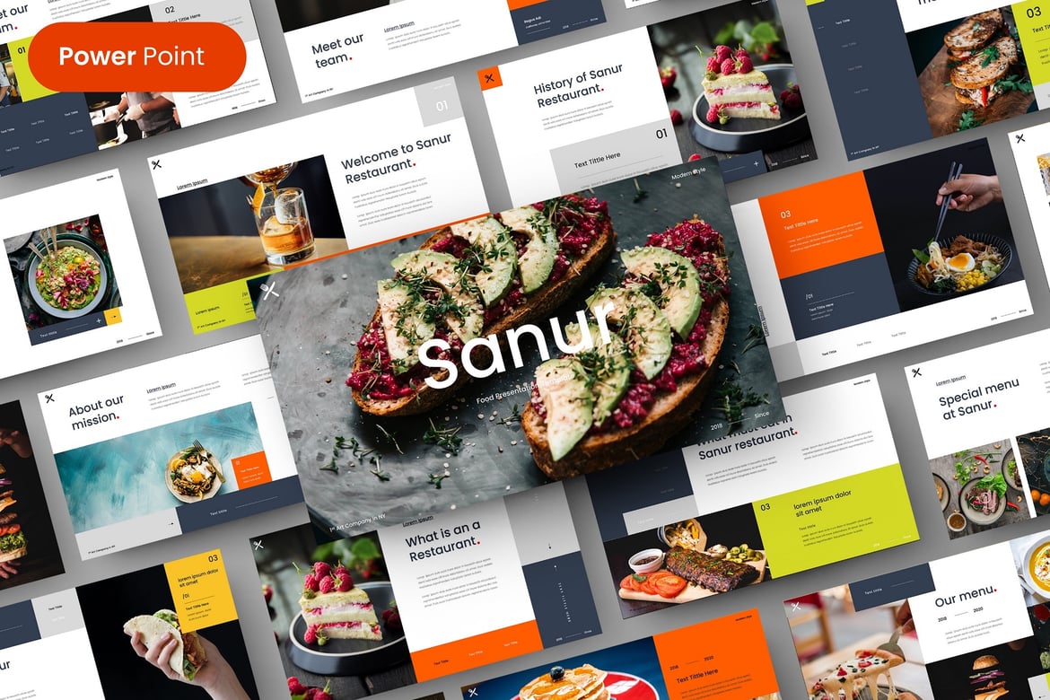Template Presentasi PowerPoint Sanur untuk Bisnis Kuliner