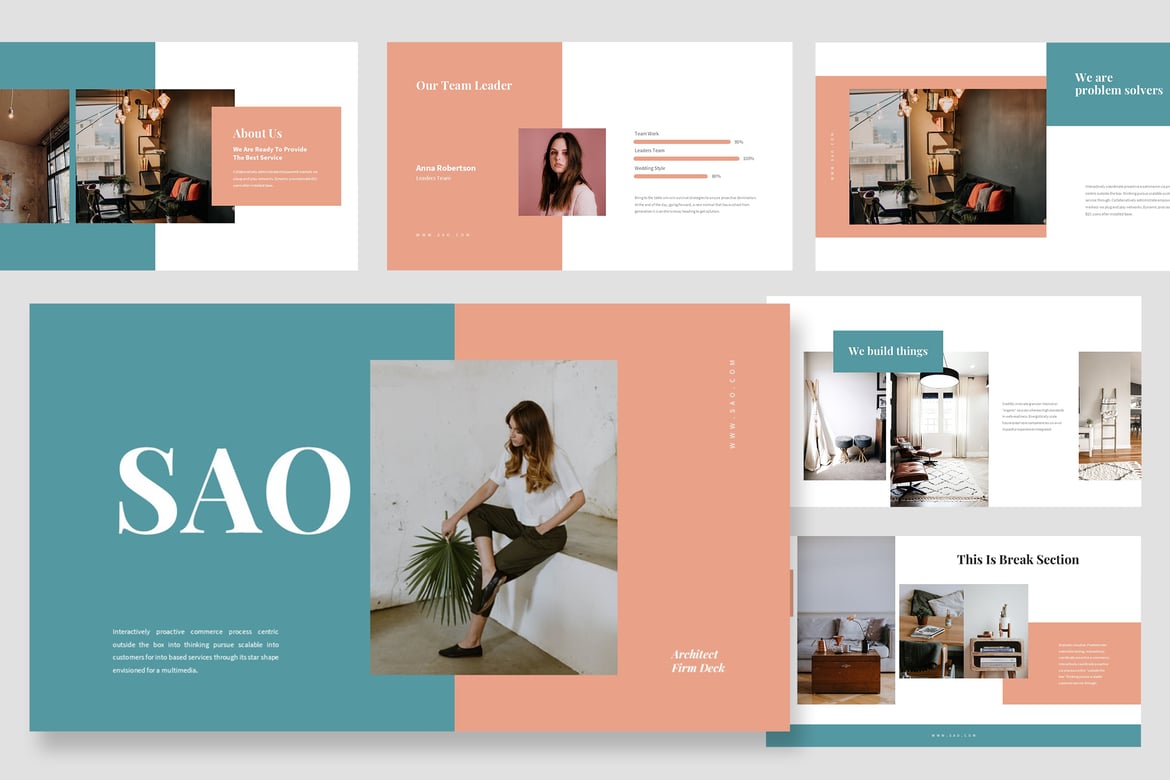 Template PowerPoint Profesional untuk Perusahaan Arsitektur