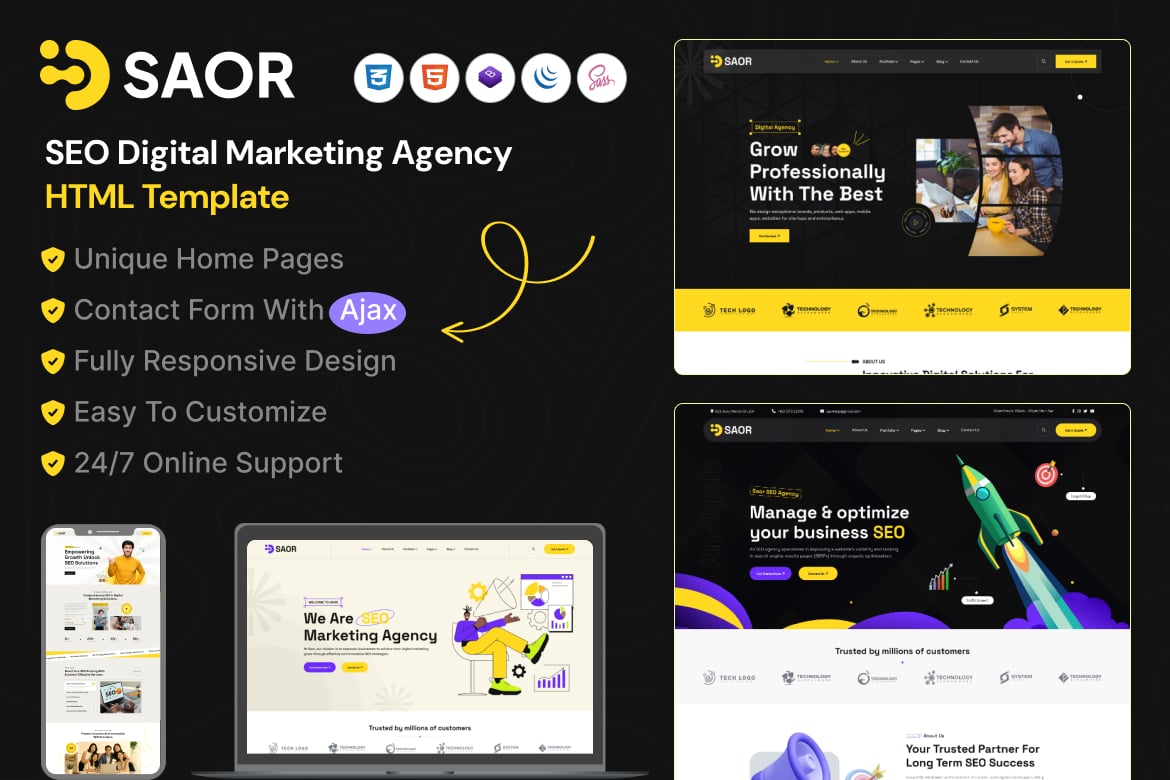 Template Website Saor - Solusi Digital Marketing dan SEO yang Kreatif
