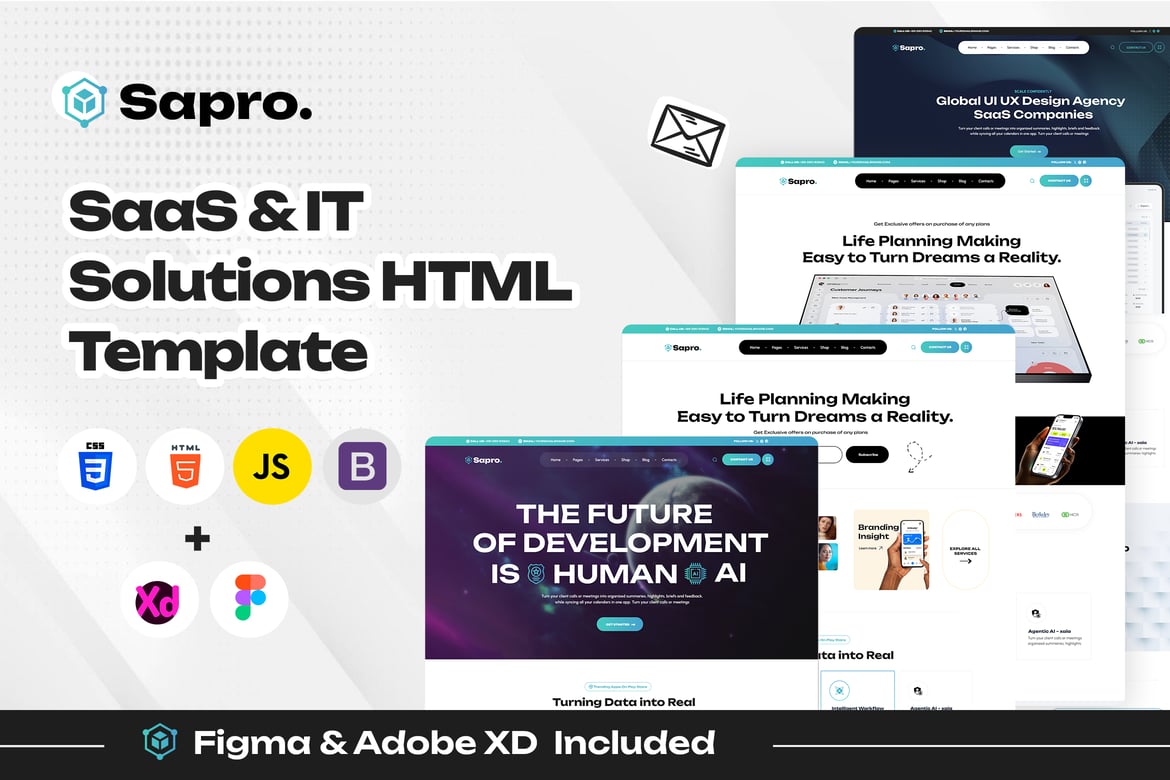 Sapro – Template Website Modern untuk SaaS & Solusi IT