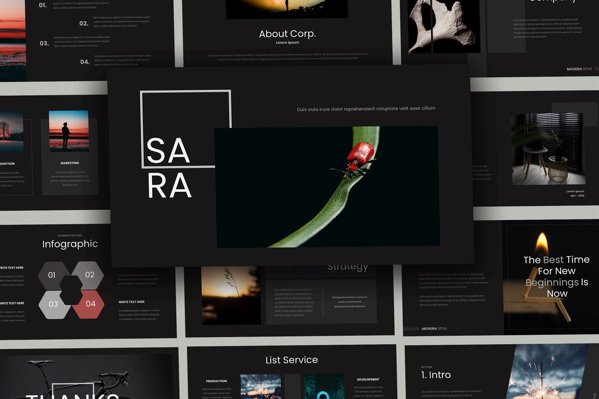 Template PowerPoint Sara - Solusi Presentasi Bisnis Anda