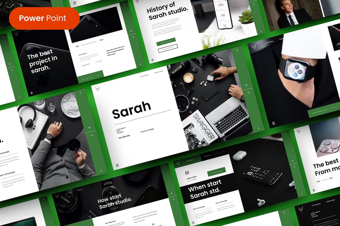 Template PowerPoint Sarah – Solusi Presentasi Bisnis yang Menarik