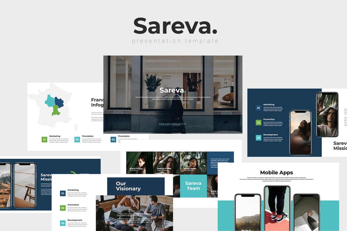 Sareva - Template Powerpoint Serbaguna yang Menawan