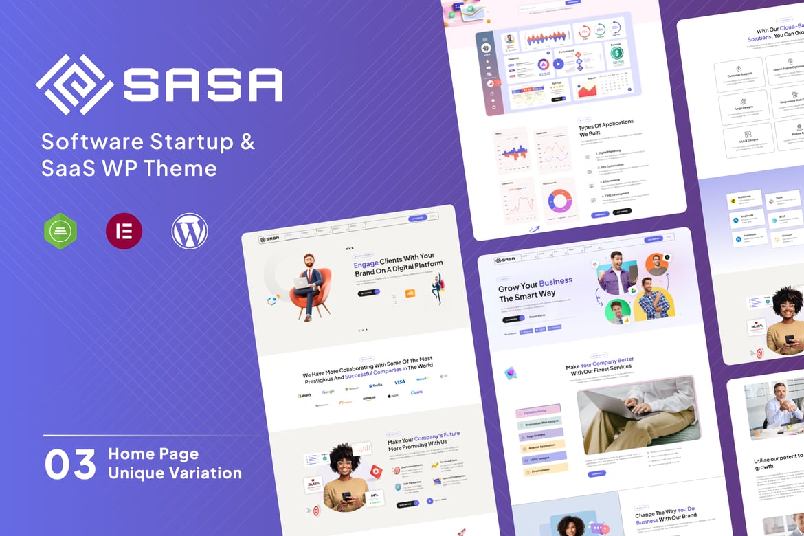 SaSa - Tema WordPress Modern untuk Startup dan SaaS