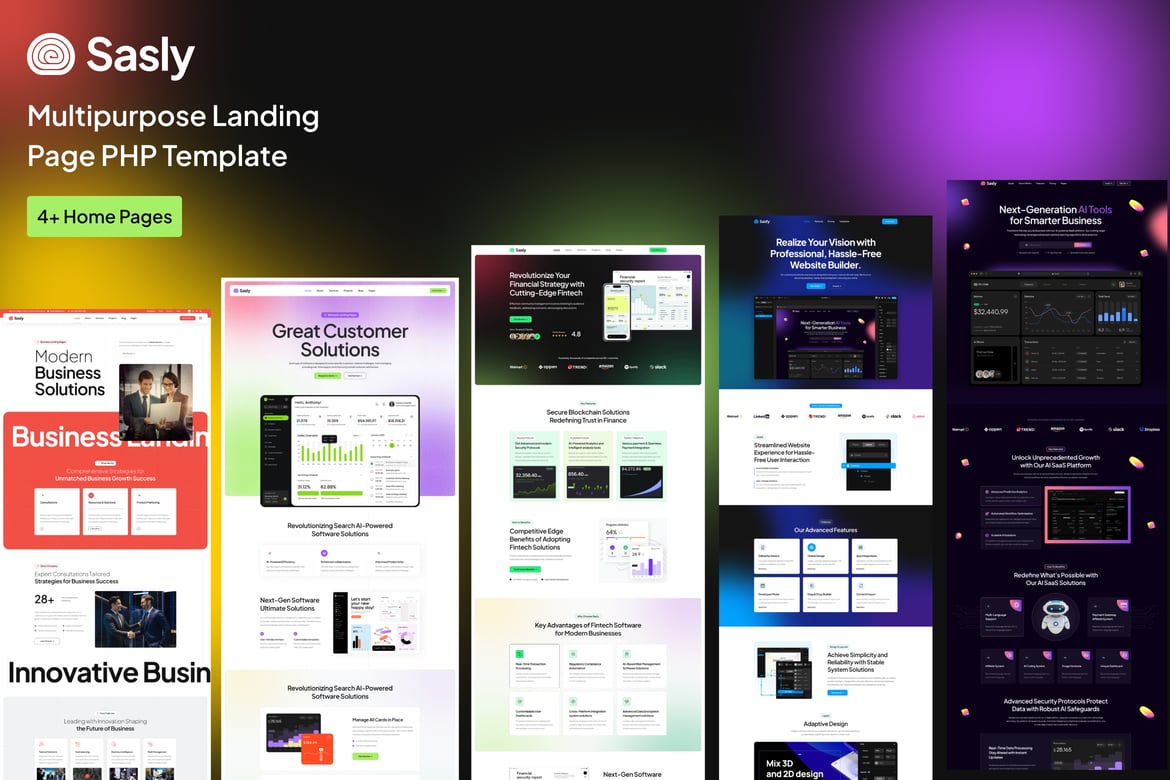 Sasly - Template Web Landing Page Serbaguna Berbasis PHP
