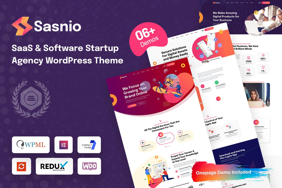 Sasnio - Tema WordPress Premium untuk Startup SaaS dan Aplikasi