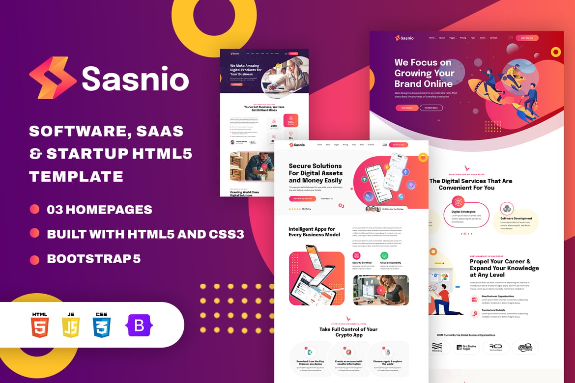 Sasnio - Template Website HTML5 untuk Startup, SaaS, dan Agensi