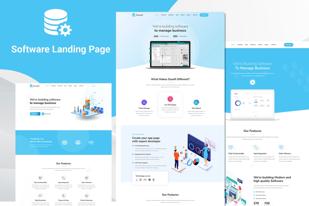 Sasoft – Template Website HTML Modern untuk SaaS, Software, dan Startup