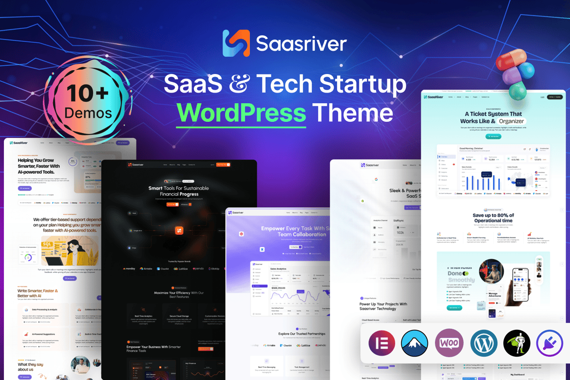 SassRiver - Tema WordPress untuk Startup SaaS & Teknologi yang Modern