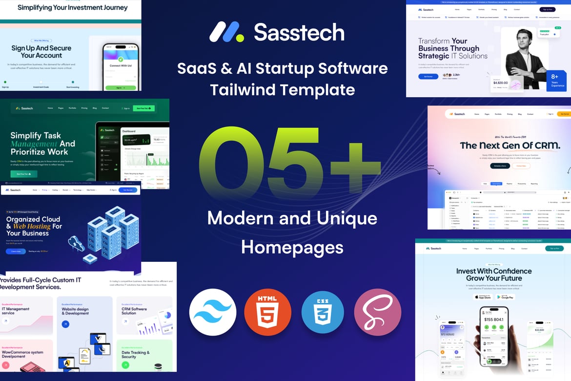SassTech | Template Website Startup SaaS & AI yang Modern dan Responsif