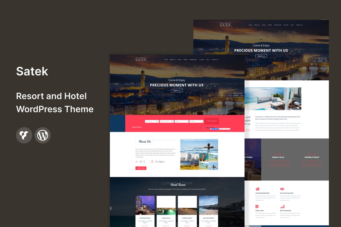 Satek: Tema WordPress untuk Resort dan Hotel yang Menarik
