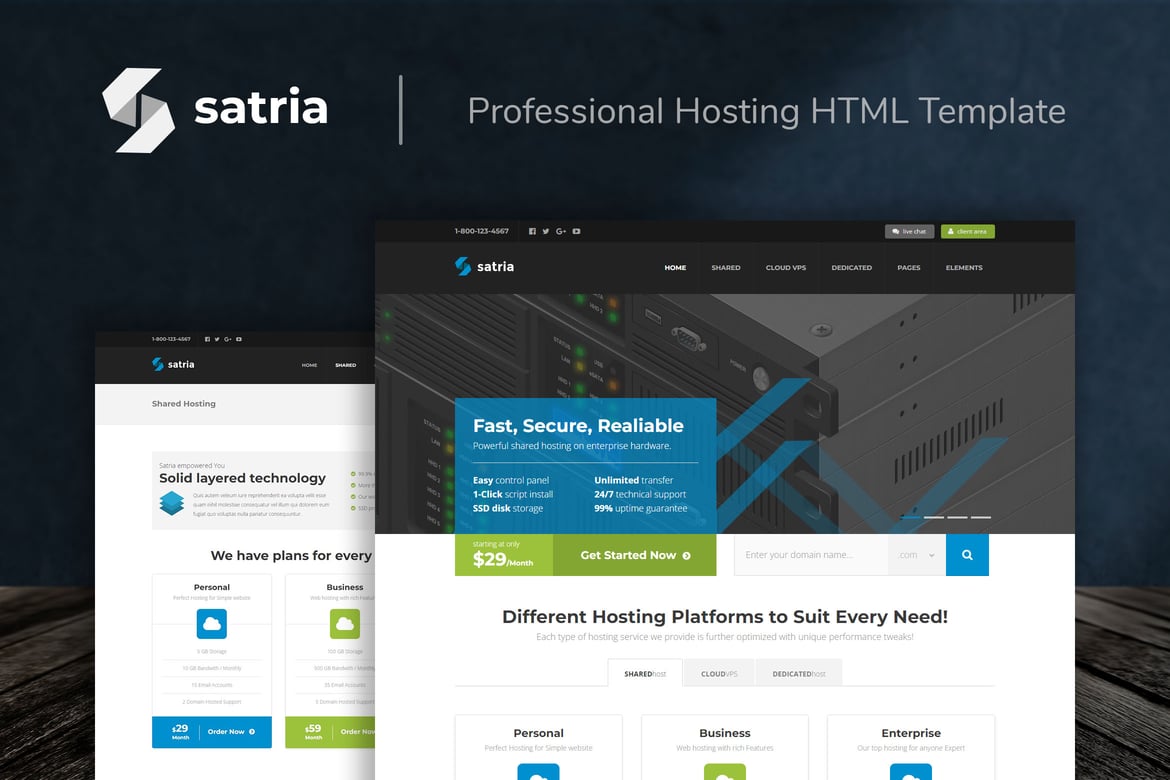 Satria - Template Website Hosting Profesional yang Fleksibel