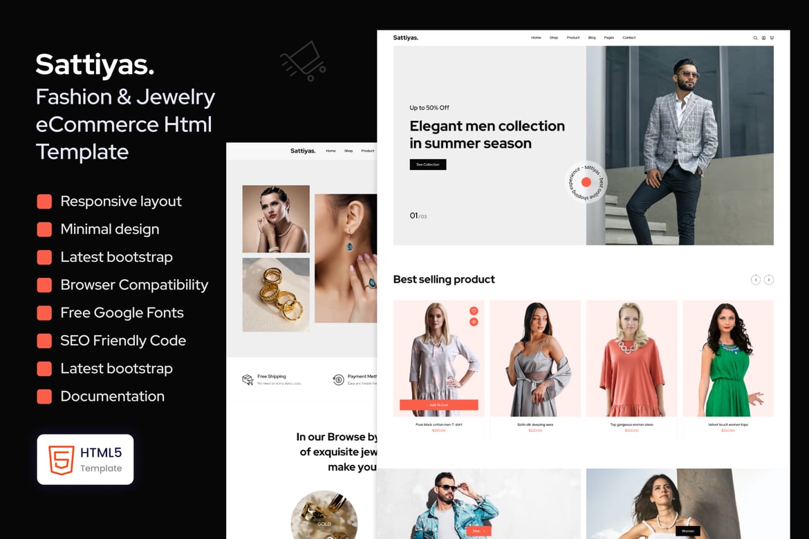 Sattiyas - Template Website Fashion & Perhiasan yang Menawan