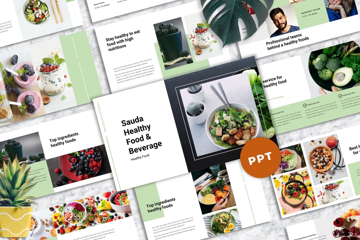 Template Presentasi Sauda - Powerpoint untuk Makanan & Minuman